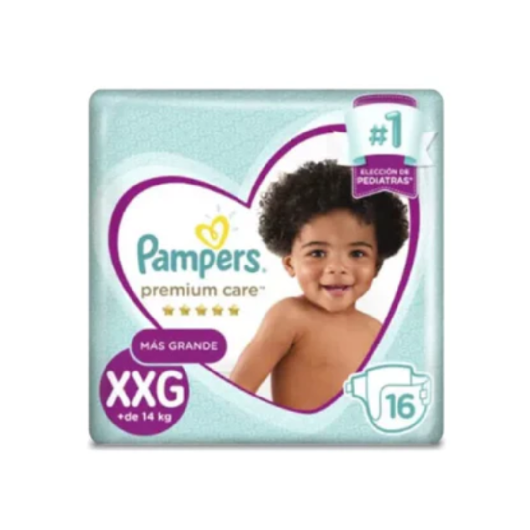 Pañales Pampers Premium Care Talla XXG 16 Unid - Clean Queen