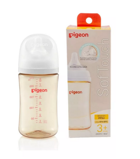 Mamadera boca ancha plástica 240ml PPSU - Pigeon