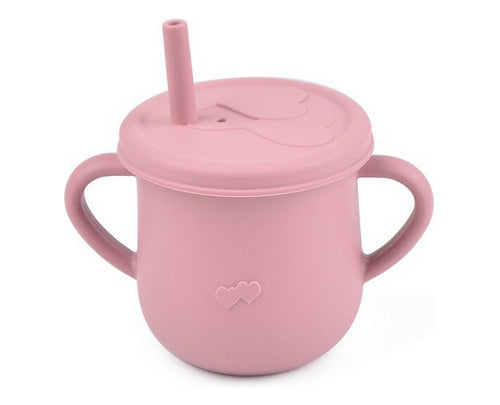 Vaso Taza De Silicona Para Bebes Con Bombilla+tapa