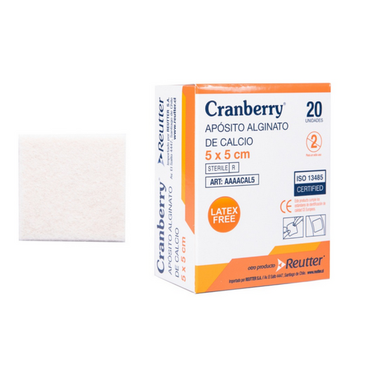 Calcium alginate dressing 5x5 - box X 20u Cranberry