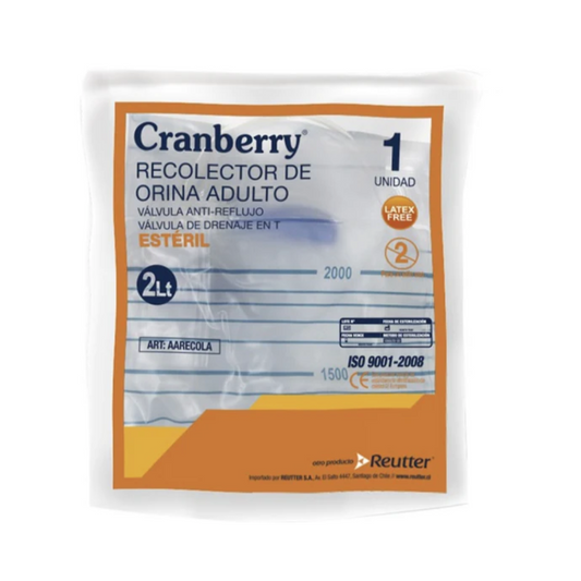 Adult urine collector 2Lt Cranberry