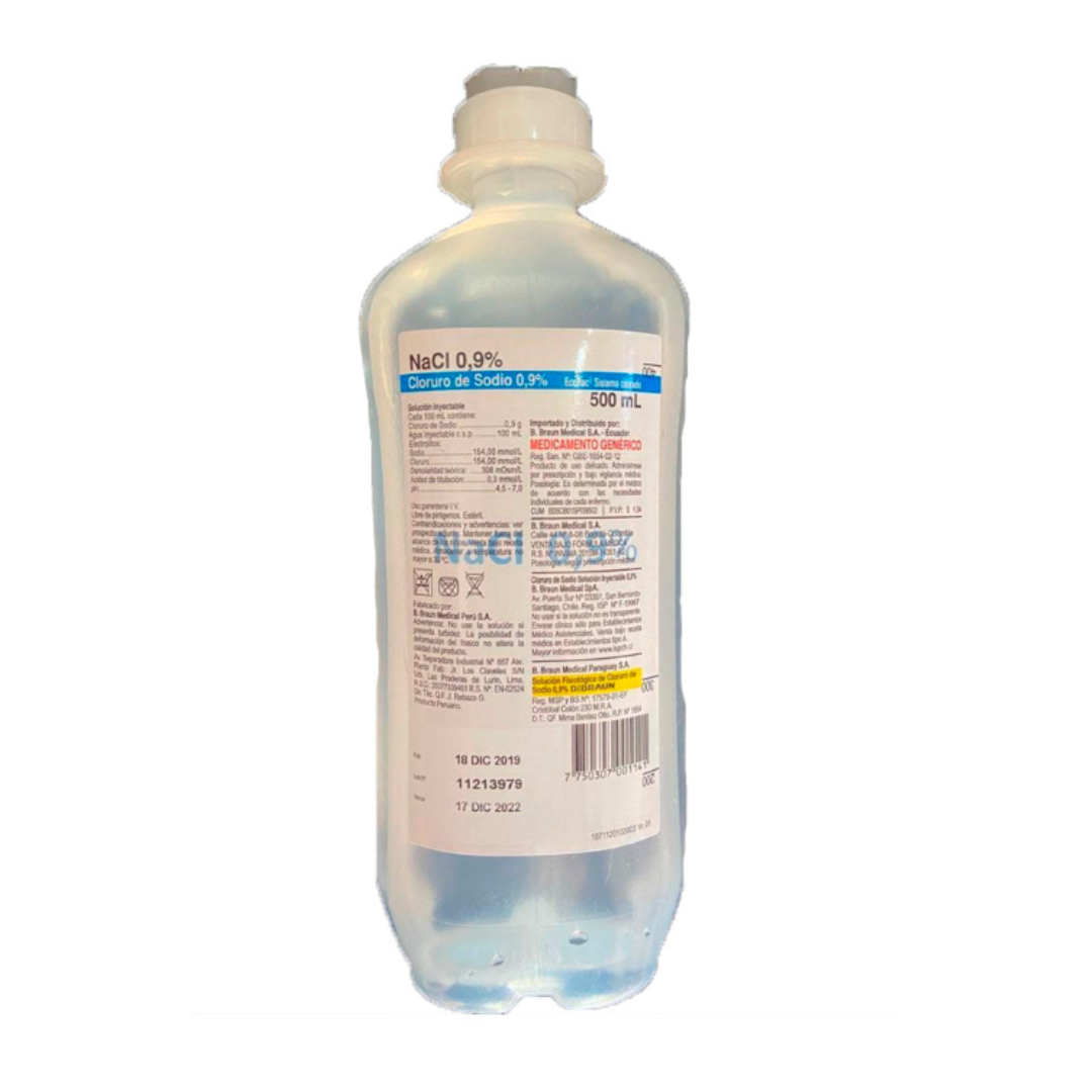 Physiological serum 0.9% (sodium chloride) 500ml