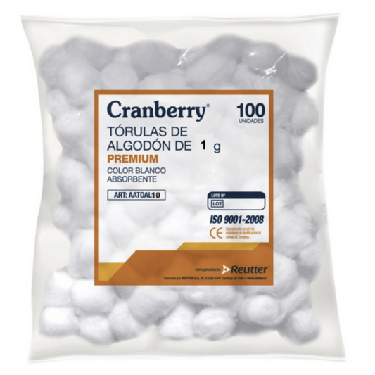 Tórulas de algodón 1G bolsa X 100u Cranberry